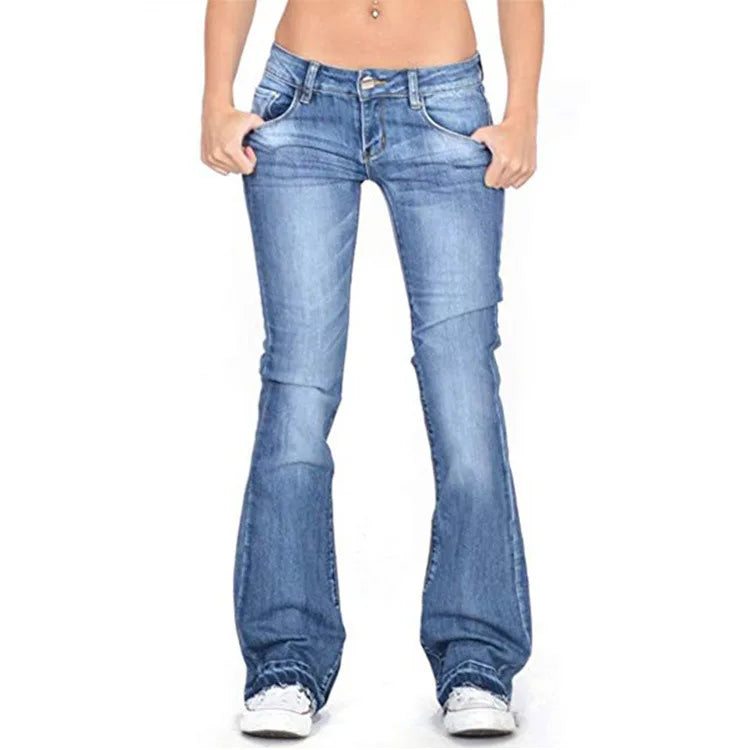 Jean évasé noir taille basse printemps-été, décontracté, vintage, coupe étroite, patte d'éléphant, style mom jean coréen, slim en denim, pantalon long Y2k