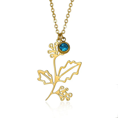 Rose Flower Necklace For Women Gold Color Tulip Flower Pendant Stainless Steel Chain Necklace Wedding Jewelry Birthday Gift