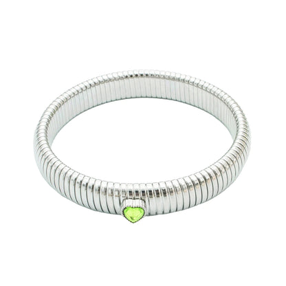 Waterproof Stainless Steel Retro Elasticity Thick Metal Polish Bracelet 18K Gold Plated Trend Fashion Unisex Jewelry Men Women