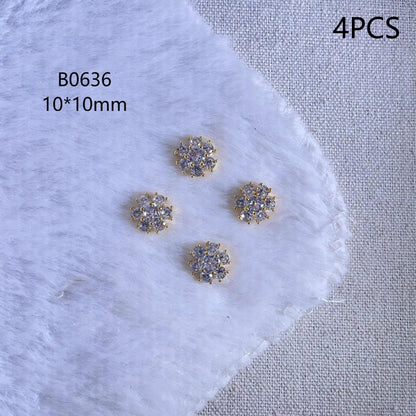 4PCS Kaniu Luxe Gold Nail Jewels Premium Crystal Rhinestones For Acrylic Nails Decoration Handmade Craft
