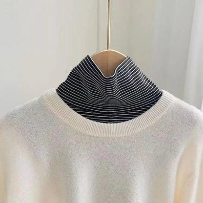 Women's Spring Fall Turtleneck Fake Collar Black White Extensions Mock Neck Half Top Blouse Neck Warmer False Collar