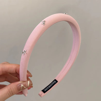 1pc/3pcs Butterfly Tie Headband Simple Solid Color Fabric Sponge Head Buckle Headband Accessory
