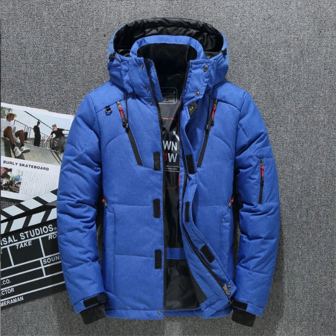 Men's Winter Outdoor Ski Suit Thick Warm Down Jacket Set Windproof Waterproof Mountaineering Coat Harajuku Casual Outerwear New