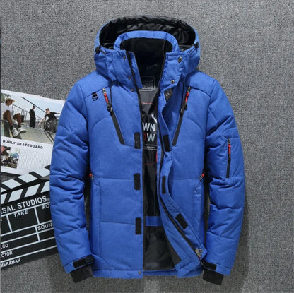 Men's Winter Outdoor Ski Suit Thick Warm Down Jacket Set Windproof Waterproof Mountaineering Coat Harajuku Casual Outerwear New