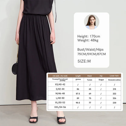 Amii Minimalism Chiffon Shirt Half Skirt Women 2025 Summer New Basic Solid Color Shirt Sold Separate Draw Pleat Skirt 12552059