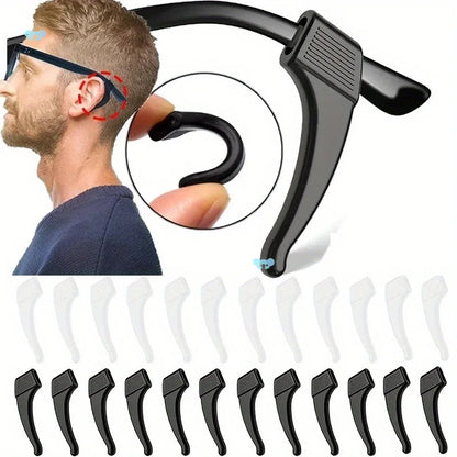 2pairs Silicone Ear Hook Anti-slip Glasses Leg Ear Sleeve Bracket Fastener Sunglasses Accessories Grip Anti-fall Eyewear Holder