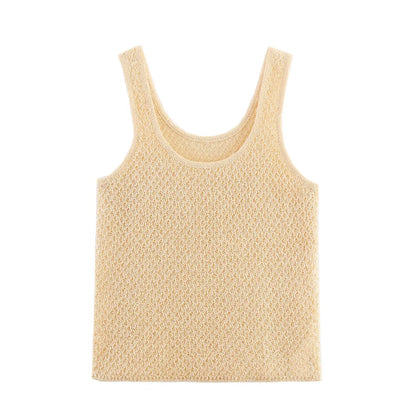 Vêtements féminins 2025 Nouveau style mode européenne et américaine, haut en tricot simple avec décoration de perles, gilet en tricot