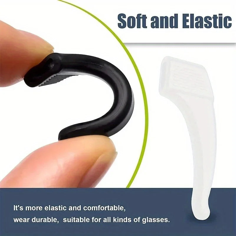 2pairs Silicone Ear Hook Anti-slip Glasses Leg Ear Sleeve Bracket Fastener Sunglasses Accessories Grip Anti-fall Eyewear Holder