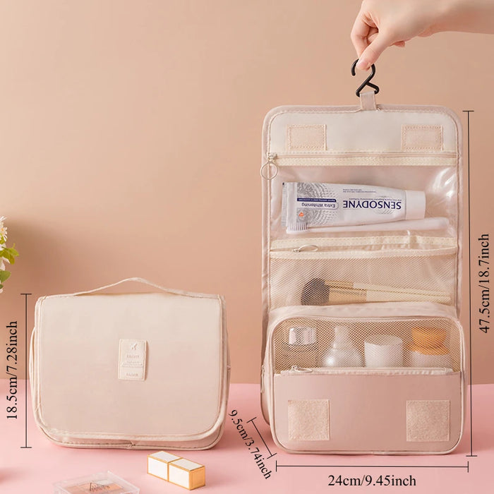 Portable Hook Toilet Bag Multi Functional Travel Waterproof Wear Resistant Multi Layer Storage Large Capacity Makeup Bag