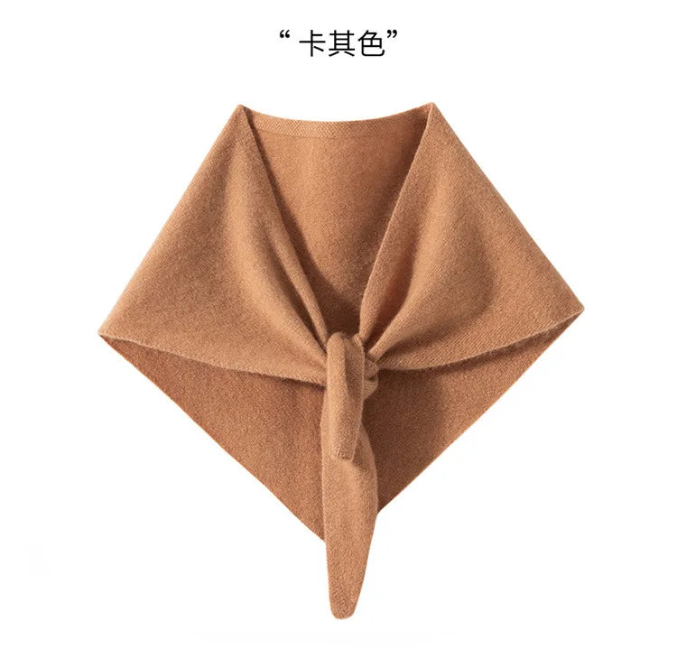 BirdTree, 100%Pure Cashmere Elegant Shawl, Women Solid Neck Protection, Soft Warm Triangle Scarf, 2024 Fall Winter Gift A48907QC