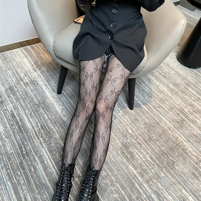Woman Girls Fashion Punk Gothic  Fishnet Stockings Snake Skull Striped Mesh Tights Panties Lolita Plus Size Pantyhose Leggings