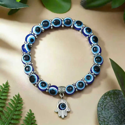 Turkish Evil Eye Bracelet for Men Women Blue Beaded Handmade Charm Jewelry with Butterfly Pendant Charm Bracelet Jewelry