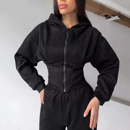 Ensembles deux pièces sweats à capuche pour femme, survêtements de sport, joggers Y2K, sweats pour l'automne, ensembles de pantalons assortis à taille élastique, style streetwear