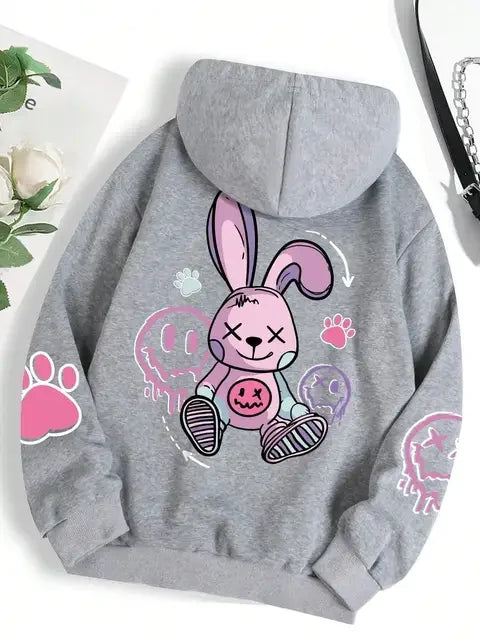 Sweats à capuche femme Hip Hop Street décontracté imprimé femme pulls Oversize mode ample 2025 Sweat-shirts automne chaud vêtements polaires