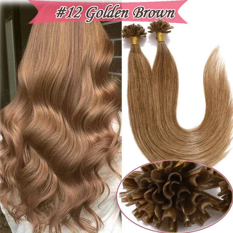Human Hair U Tip Hair Wig 12inch 50 strands Wholesale Price Dropship Color #4 #27 Hair Extensions