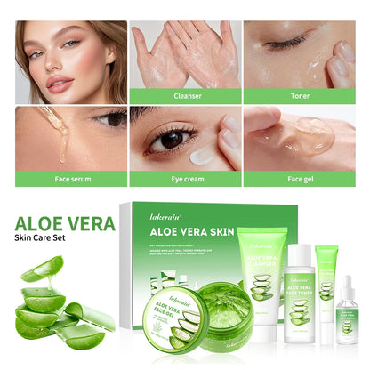 Coffret de Soins Multi-peaux à l'Aloès - Hydratation Profonde, Nutrition Intense, Éclaircissant, Hydratant, Lisse la Peau