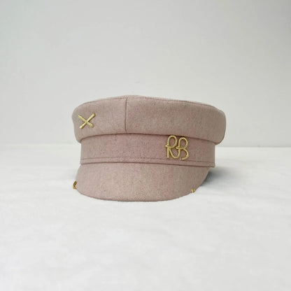 Winter Ladies Luxury Design Brand Octagonal Cap Letter Military Cap Pink Khaki Newsboy Hat Fall Baker Boy Cap Designer Cap