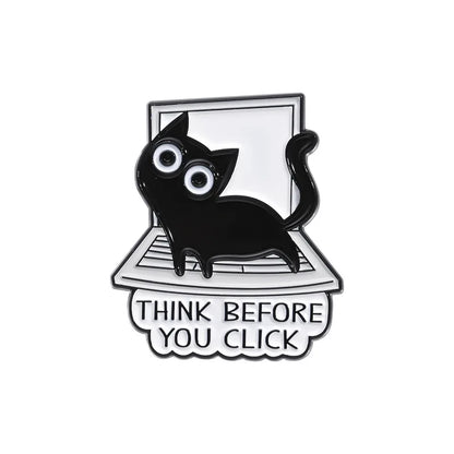 Cute Black White Cats Enamel Pins Certified Cat Lady Cartoon Kitty Claw Animal Brooch Lapel Badge Fashion Friends Jewelry Gifts