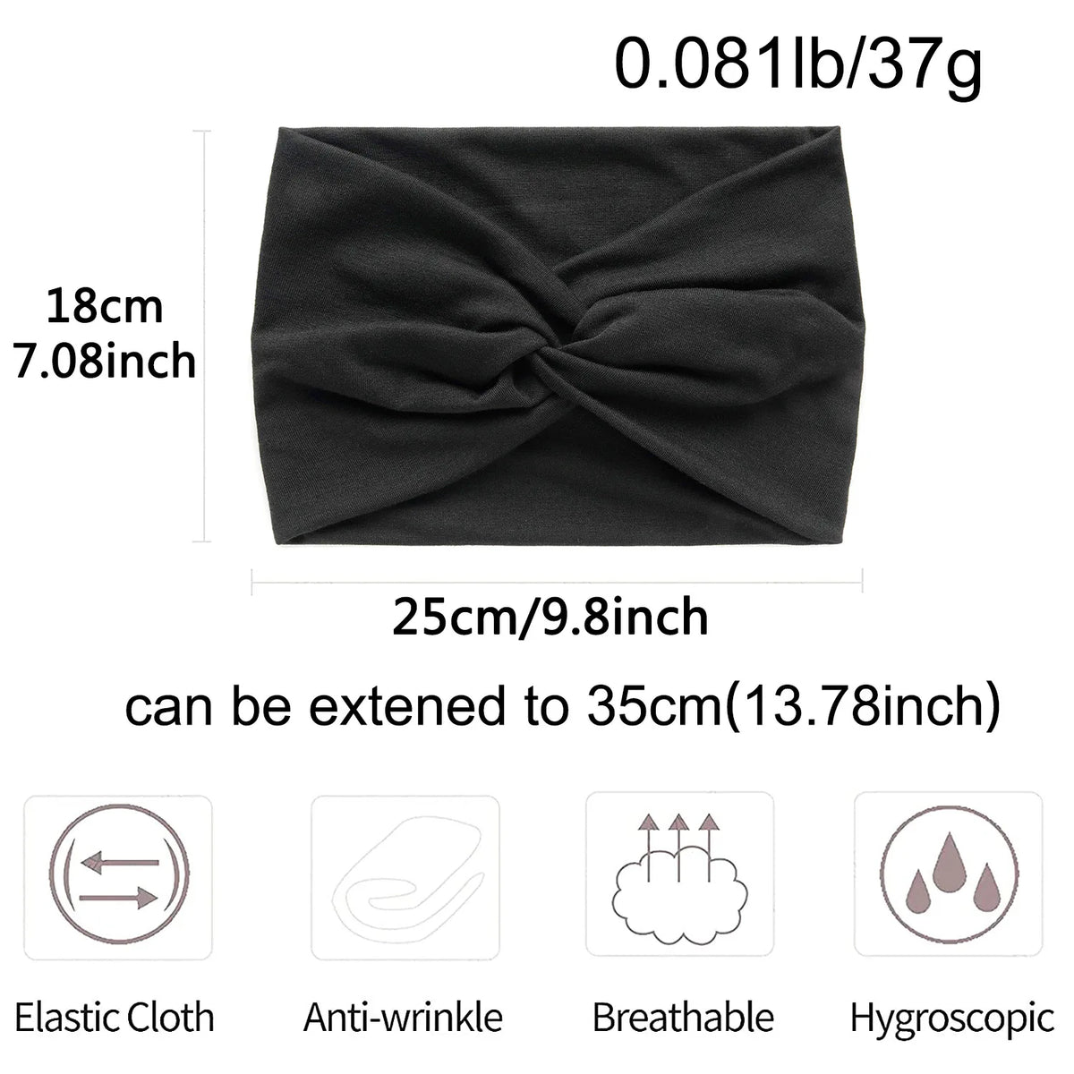 Wide Headbands for Women Large Turban Headwrap Boho Hairband Twisted Head Bands Sport Workout Stretch Non-slip Hair Accessories