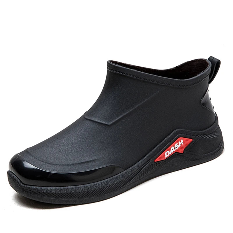 Men Rain Boots Non-slip Shoes Outdoor Rain Boots Casual Outdoor Short-tube Working Fishing Rubber Shoes Waterproof Shoes for Men