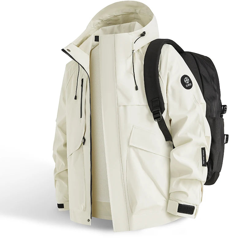 New Men's Mountaineering Jacket Windproof Waterproof Hiking Jackets for Men Fashion Hip Hop Design Casual Oversize Outdoors Coat