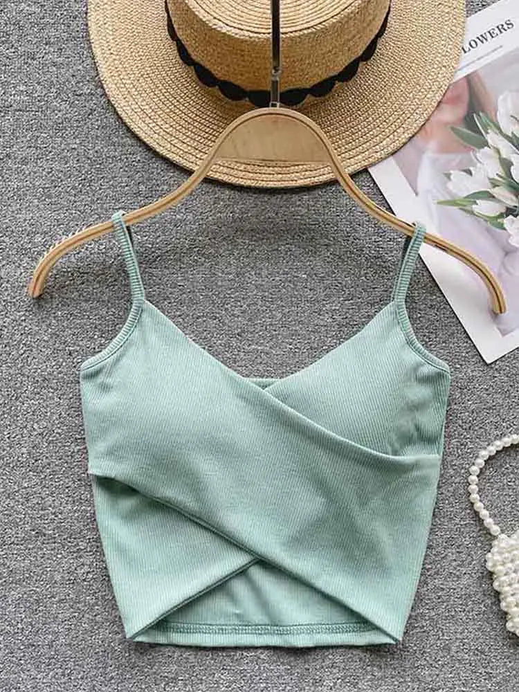 Débardeur Femme Élégant Chic et Mince, Camisole de Sport Décontractée Irrégulière, Bretelles, Couleur Unie, Tendance 2023 Y2K