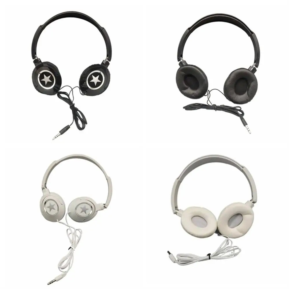 Sound Wired Headphones Over Ear Headset Bass HiFi Sound Music Stereo Earphones Flexible Adjustable Headset For PC Mobile