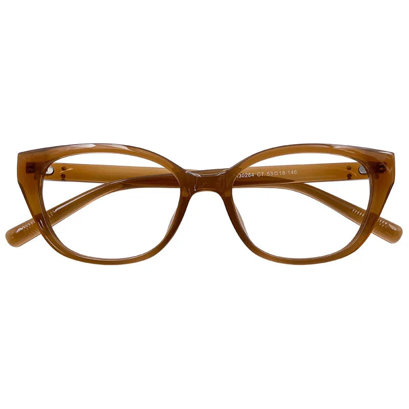 New Maillard Wind Net Red Cold Brown Cat Eye Glasses Frame Women's Plain Face Photo Frame Degrees 0~-6.00