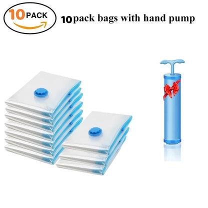 Vacuum Storage Organizer Bags, Travel Suitcases Essentials, Wardrobe Clothes Compression Packaging Sealing Bag Camping Equipment