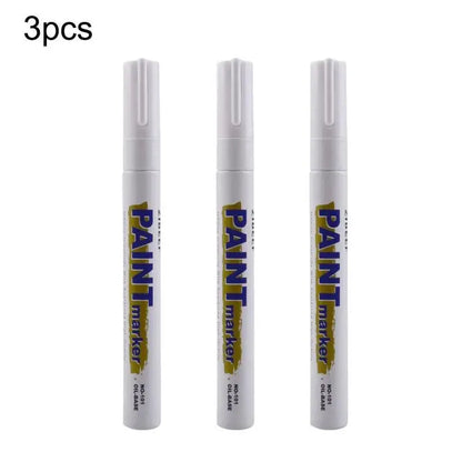 3 Marqueurs Peinture Blancs, Stylos Peinture Étanche à Base d'Huile pour Pneus de Voiture, Séchage Rapide et Permanent