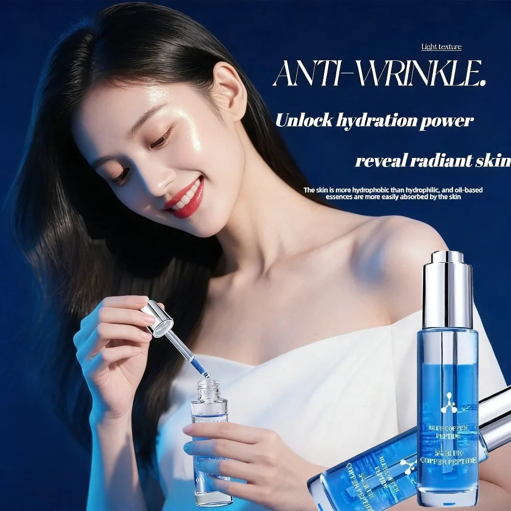 5% Blue Copper Peptide Serum For Face Anti Wrinkles Aging Facial Lifting & Moisturizing Brighten Skin Tone Skin Cosmetics