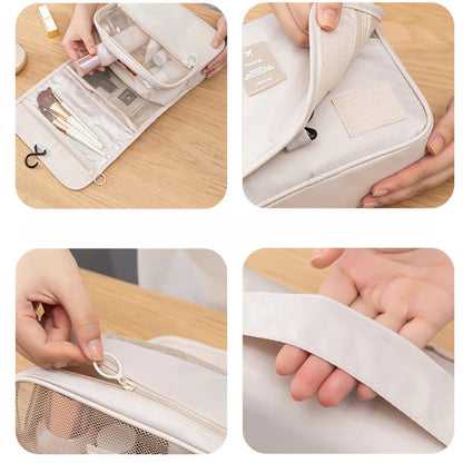 Portable Hook Toilet Bag Multi Functional Travel Waterproof Wear Resistant Multi Layer Storage Large Capacity Makeup Bag
