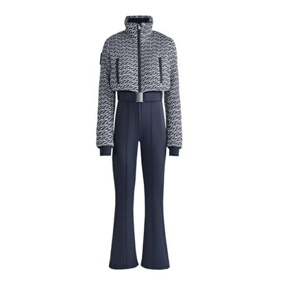 Women's Jumpsuit 2026 Spring New Fashion Patchwork Quilted Waist Ski Thickened Sports Adventure Outdoor Jumpsuit