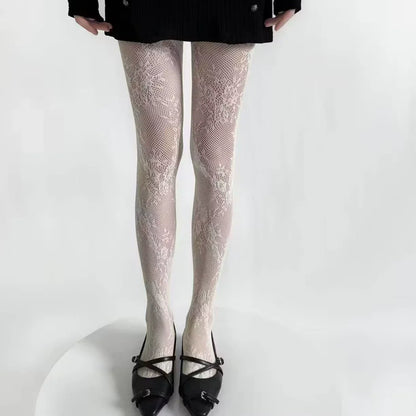 2025 New Tights Women Sexy Lace Floral Thigh High Stockings Pantyhose Lingerie Hosiery Mesh Fishnet Stockings Women Tights