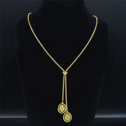 Fashion Bee Stainless Steel Long Necklace for Women Gold Color Statement Necklace Jewelry colgantes mujer moda N1525S03