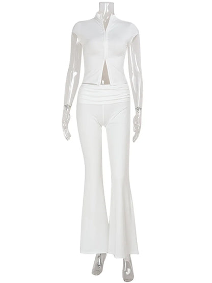 Casual Sheath Women Suit Fashion Sexy Street Short Sleeves Hollow Out 2 Pieces (Tops+Long Pant) Matching Sets Female Tracksuit