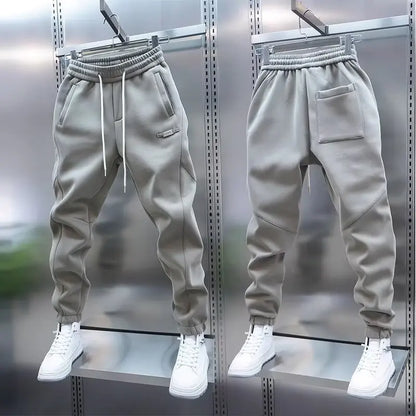 Men's Pants - Solid Color Casual Pants, Sweatpants, New Style Tapered Pants, Stretchy and Versatile Short Pants.