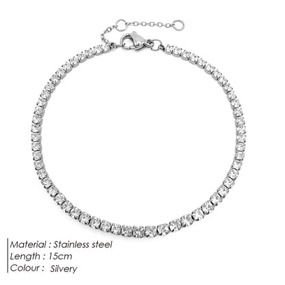 Bracelet de tennis rond en zircon avec strass à une seule rangée, bijou de main de niche, mode européenne et américaine