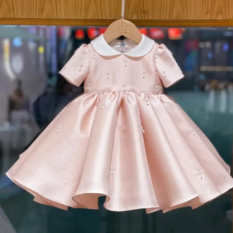 Party Dresses 2025 Children First Birthday For BabyCeremonial Dress Infant Wedding Vestidos Girls Princess White Gown Kids Girl