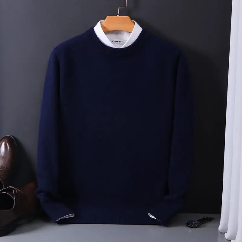 Hot Sale Cashmere Men's Sweater O-Neck Knitted Jumpers Long Sleeve Male Pullover  Soft Warm Woolen Fashion Clothing Big Size