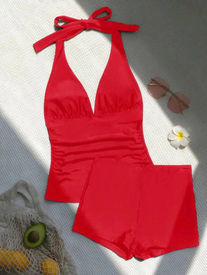 Nouveau maillot de bain d'été femme Push Up Ensemble short et haut Maillot de bain taille haute Monokini Maillots de bain femme