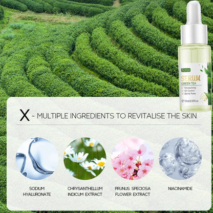 Kit de produits pour le visage Sakura / Crème visage au thé vert Crème nourrissante pour la peau Sérum visage Crème lissante pour les yeux Soin coréen