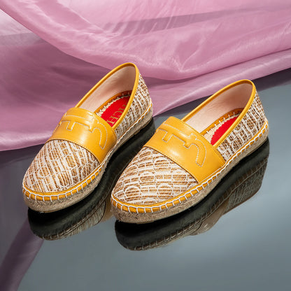 Chaussures plates pour femmes style rétro classique, avec lettres imprimées, chaussures décontractées de type "Pêcheur", à la mode et polyvalentes.