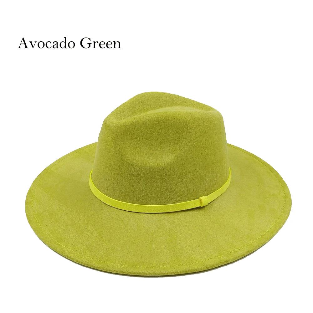 Suede Fedora Painting Felt Hats for Men and Women, Hand Sewn Fedora Adjustable Fall Winter Fashion Party Hats and Gifts