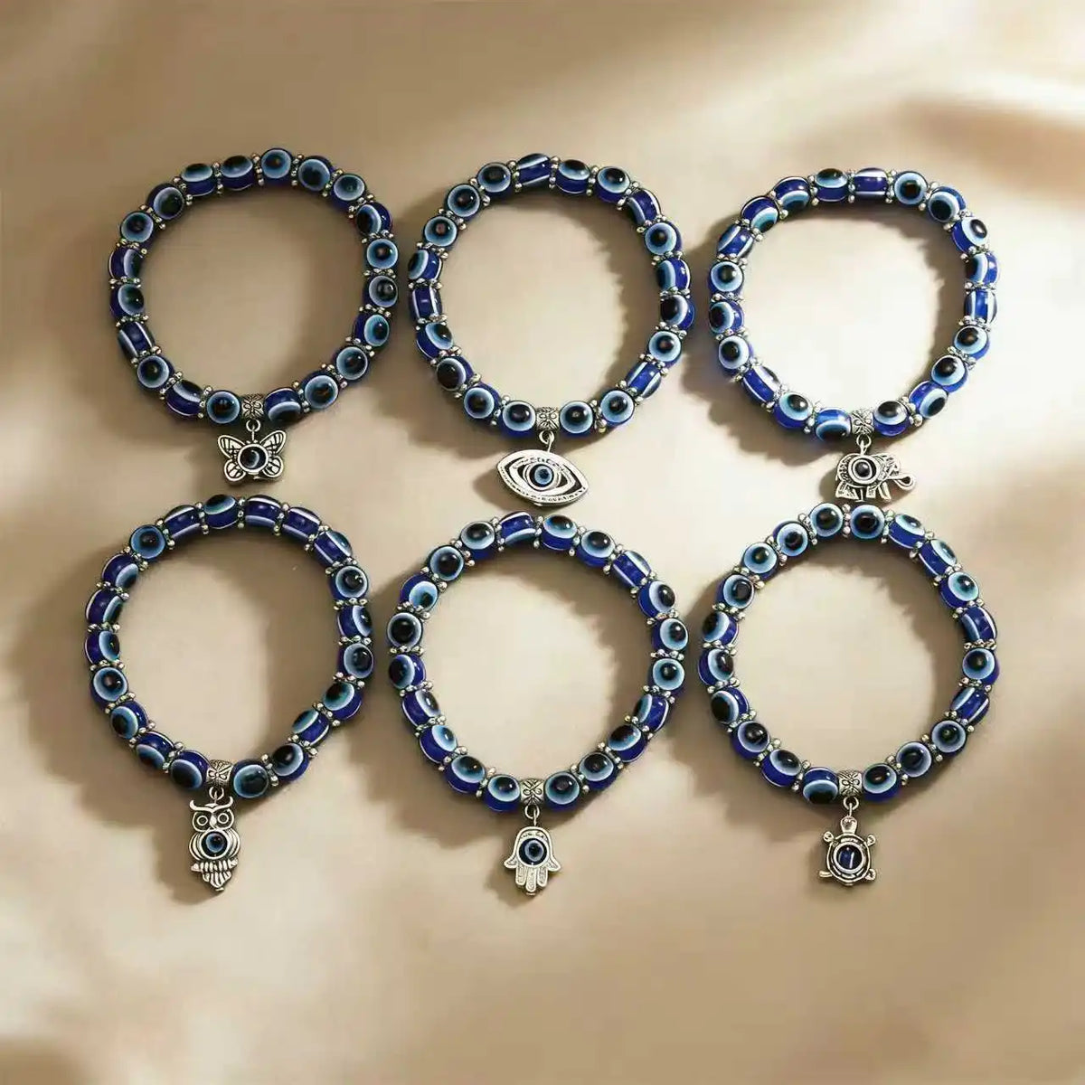 Turkish Evil Eye Bracelet for Men Women Blue Beaded Handmade Charm Jewelry with Butterfly Pendant Charm Bracelet Jewelry