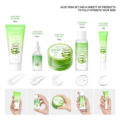Coffret de Soins Multi-peaux à l'Aloès - Hydratation Profonde, Nutrition Intense, Éclaircissant, Hydratant, Lisse la Peau