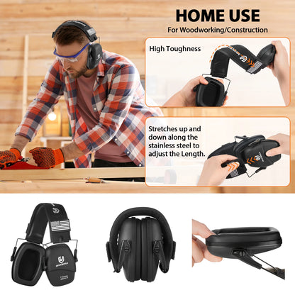 YHKEMA Tactical headset ear protection shooting headphones for hunting Hearing earmuff Noise reduction 25db earmuffs Silicone