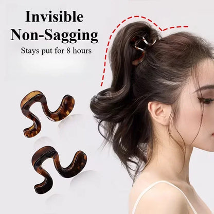 Elegant Curved Hairpins for Women High Ponytail Back of Head Design Hair Accessories