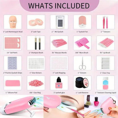 Professional False Eyelash Extension Practice Kit Eye Lashes Extension Grafting for Beginner Artist Practice Makeup Tool Set Kit