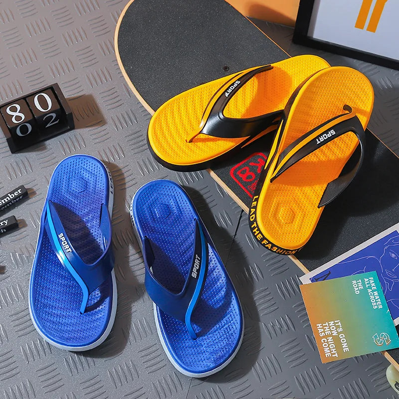 Summer Simple Outer Wear Men's Flip Flops Anti-slip Casual Beach Fashion Slippers
